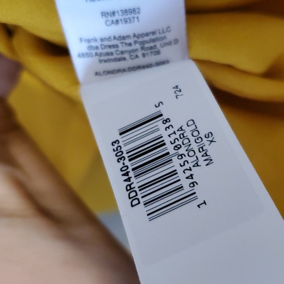 Dress the Population Marigold Yellow Alondra Blouson Sheath Dress Size XS NWT'S - Picture 15 of 16